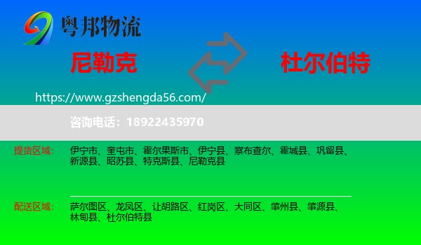 尼勒克县到杜尔伯特县物流专线