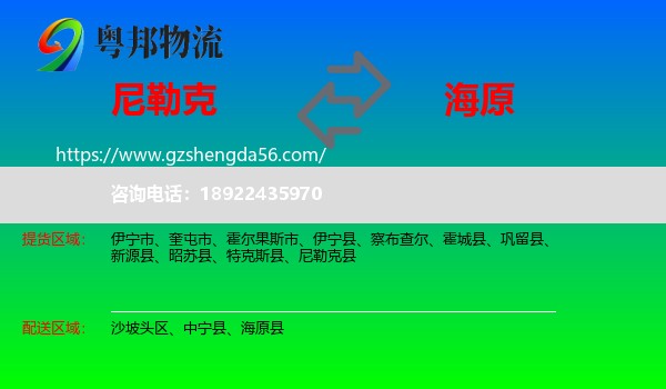 尼勒克县到海原县物流专线