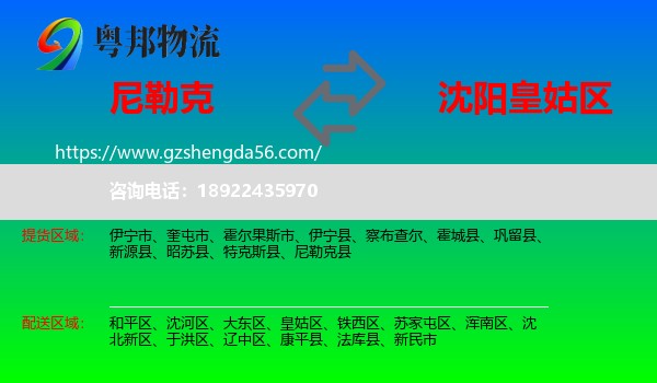 尼勒克县到皇姑区物流专线