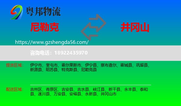 尼勒克县到井冈山市物流专线