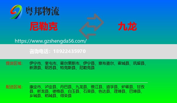 尼勒克县到九龙县物流专线