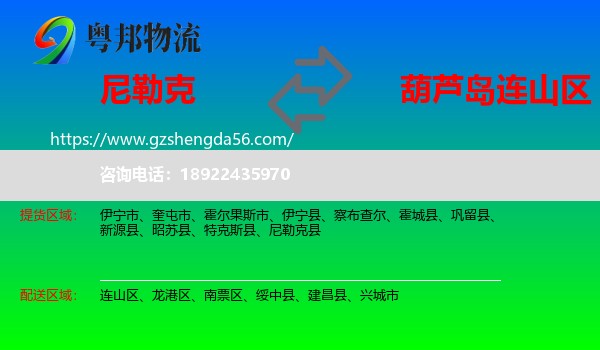 尼勒克县到连山区物流专线