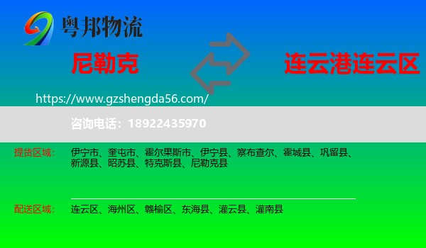 尼勒克县到连云区物流专线