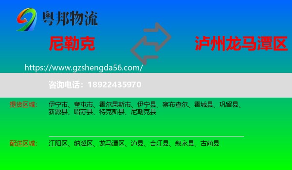 尼勒克县到龙马潭区物流专线