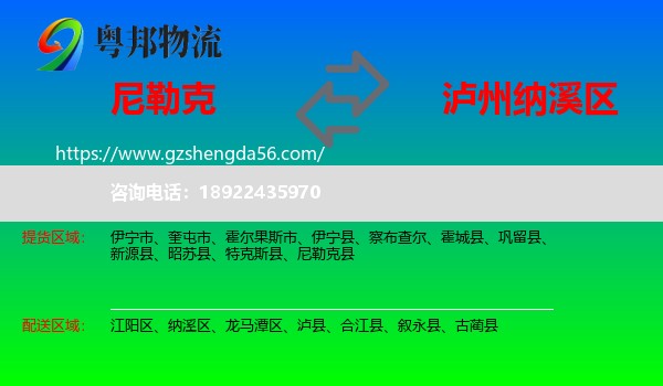 尼勒克县到纳溪区物流专线