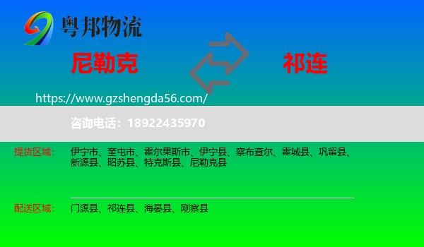 尼勒克县到祁连县物流专线