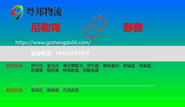 尼勒克县到鄯善县物流专线