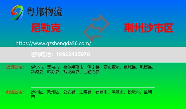 尼勒克县到沙市区物流专线