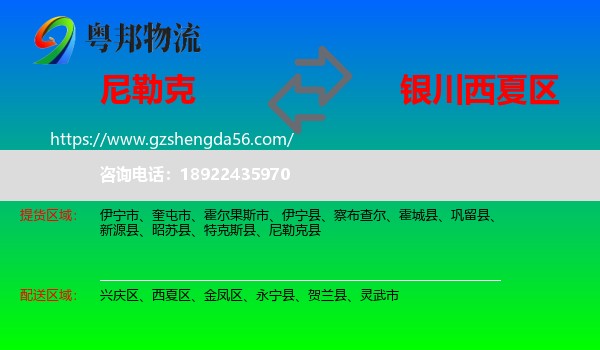 尼勒克县到西夏区物流专线