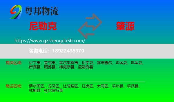 尼勒克县到肇源县物流专线