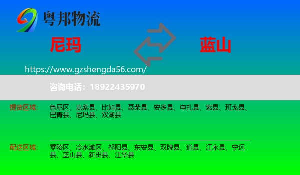 尼玛县到蓝山县物流专线