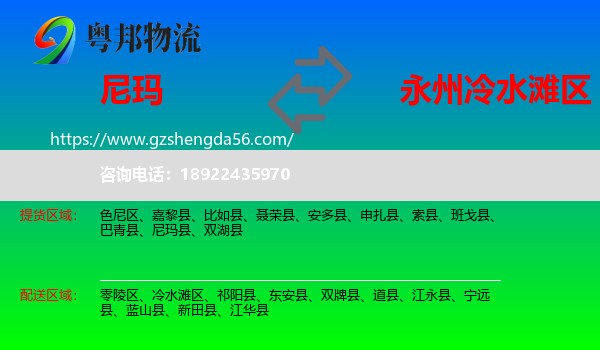 尼玛县到冷水滩区物流专线