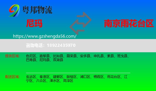 尼玛县到雨花台区物流专线