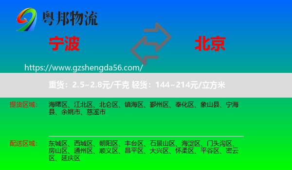 宁波到北京物流