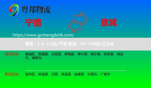 宁德到宣城物流专线