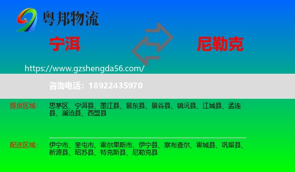 宁洱县到尼勒克县物流专线