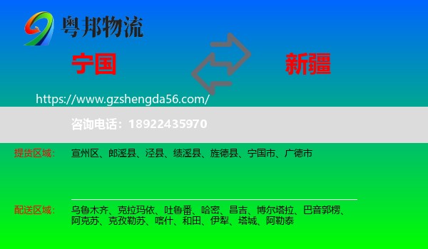 宁国市到新疆物流专线