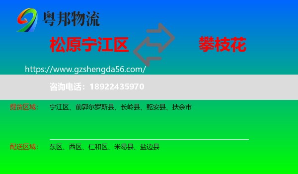 宁江区到攀枝花物流专线