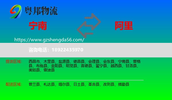 宁南县到阿里物流