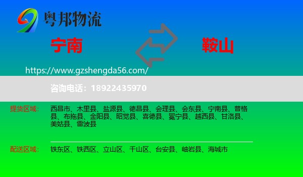 宁南县到鞍山物流