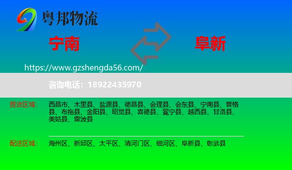 宁南县到阜新物流