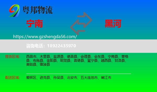宁南县到黑河物流