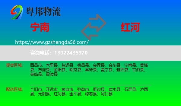 宁南县到红河物流