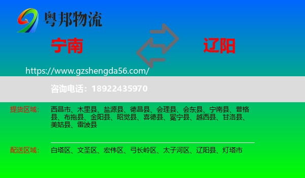 宁南县到辽阳物流