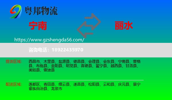 宁南县到丽水物流