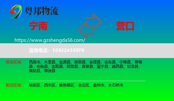 宁南县到营口物流