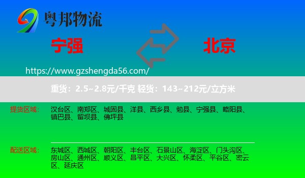 宁强县到北京专线