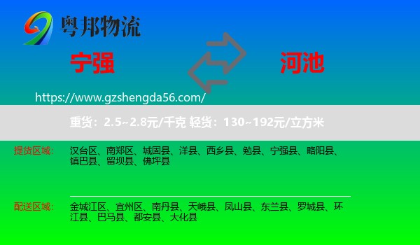 宁强县到河池物流