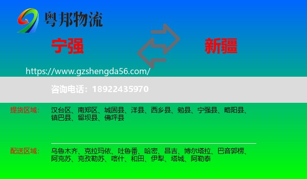 宁强县到新疆物流