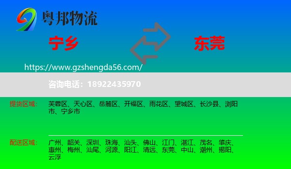 宁乡市到东莞物流专线