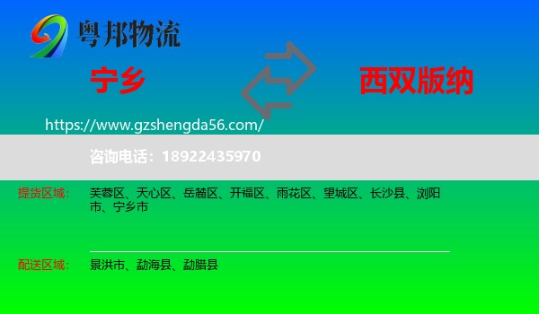 宁乡市到西双版纳物流专线