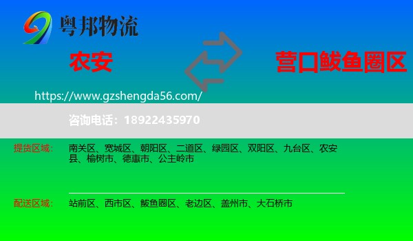 农安县到鲅鱼圈区物流专线