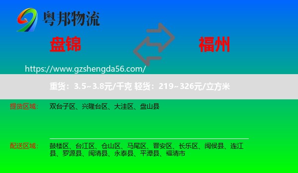 盘锦到福州专线