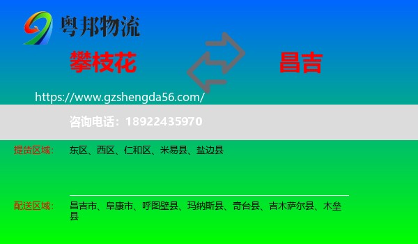 攀枝花到昌吉物流专线