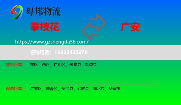 攀枝花到广安物流专线