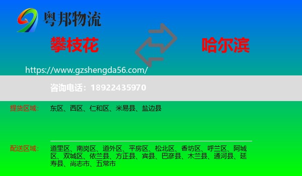 攀枝花到哈尔滨专线