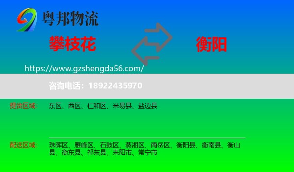 攀枝花到衡阳物流专线