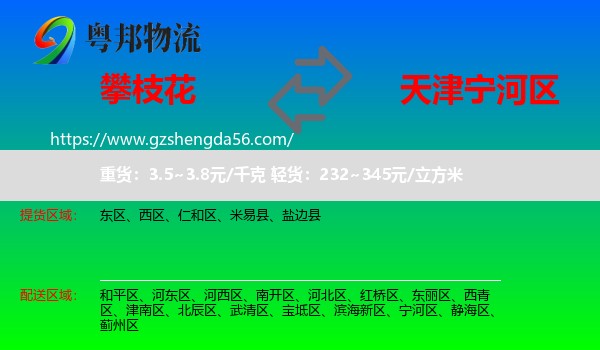 攀枝花到宁河区物流专线