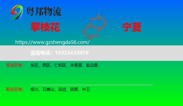 攀枝花到宁夏物流专线