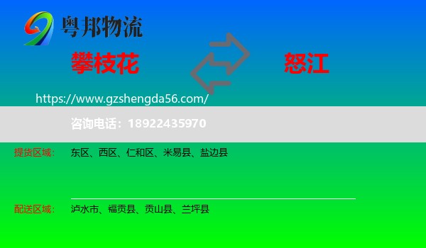 攀枝花到怒江物流专线