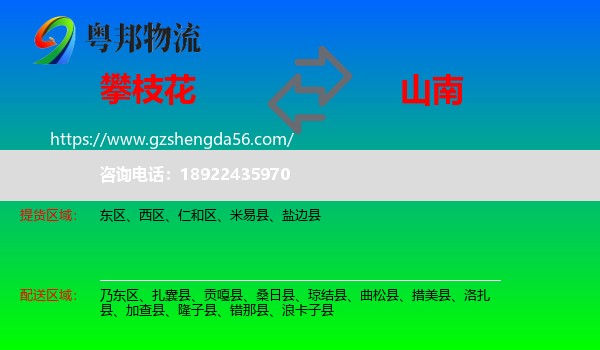 攀枝花到山南物流专线