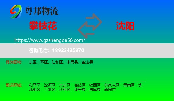 攀枝花到沈阳专线