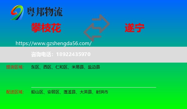 攀枝花到遂宁物流专线