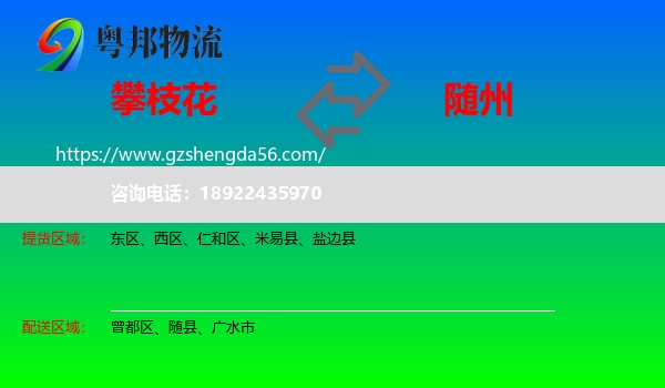 攀枝花到随州物流专线