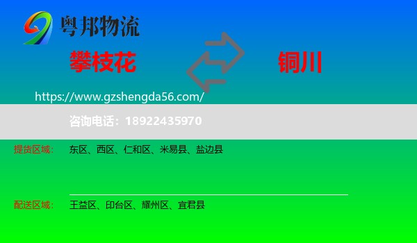 攀枝花到铜川物流专线