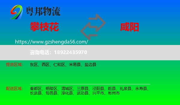攀枝花到咸阳物流专线